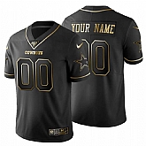 Customized Men's Nike Cowboys Black Golden Limited NFL 100th Season Jersey,baseball caps,new era cap wholesale,wholesale hats